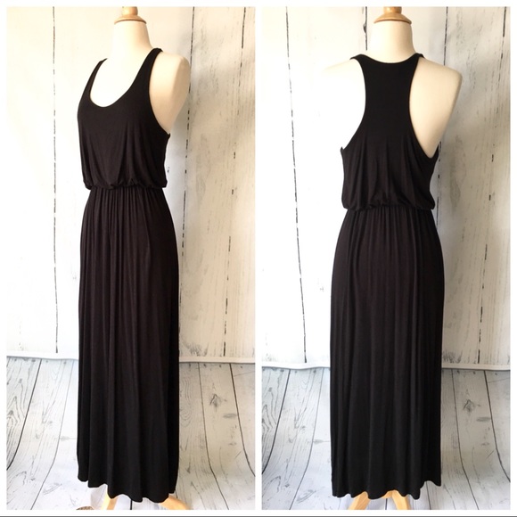 black racerback maxi dress